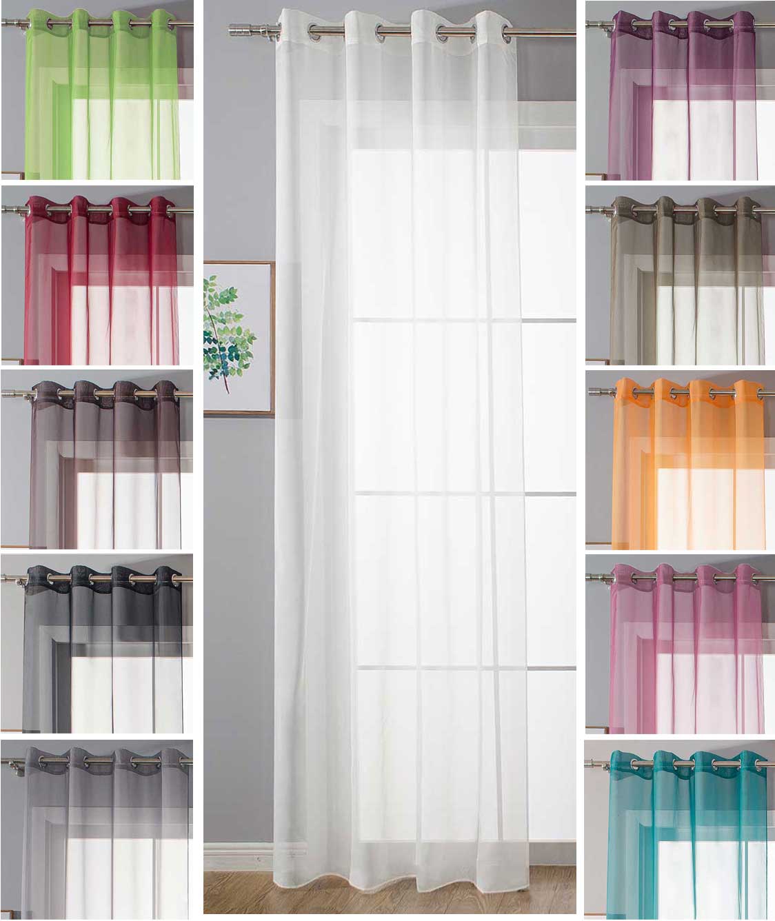 Ösenvorhang Transparent »Uni« Gardine Stores Vorhang Ösen Bleibandabschluß Wohnzimmer 20332-cn Gardinenschal 20332-cnvar | Gardinenbox.de