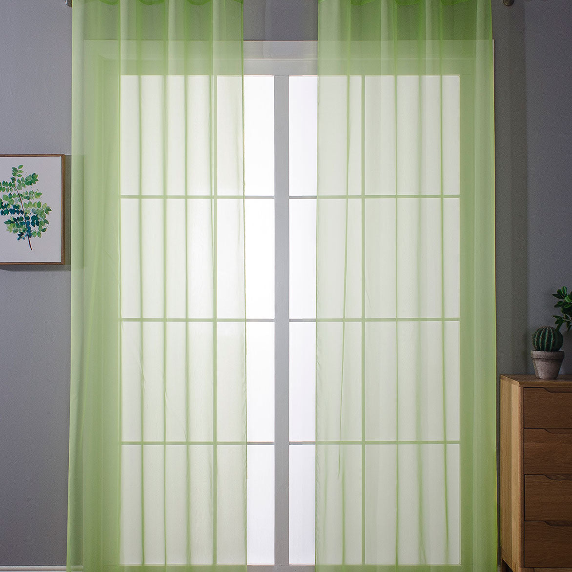 2er-Pack Ösen Gardinen Transparent Vorhang Set Wohnzimmer Voile Ösenvorhang Bleibandabschluß 203322 Apfelgrün HxB 145x140 cm Gardinen Set 203322apfelgruen | Gardinenbox.de