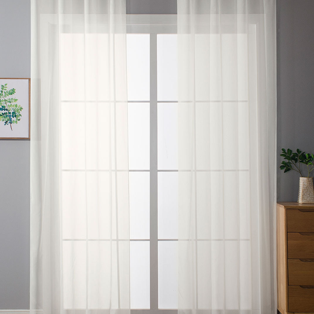 2er-Pack Ösen Gardinen Transparent Vorhang Set Wohnzimmer Voile Ösenvorhang Bleibandabschluß 203322 Creme HxB 145x140 cm Gardinen Set 203322creme | Gardinenbox.de