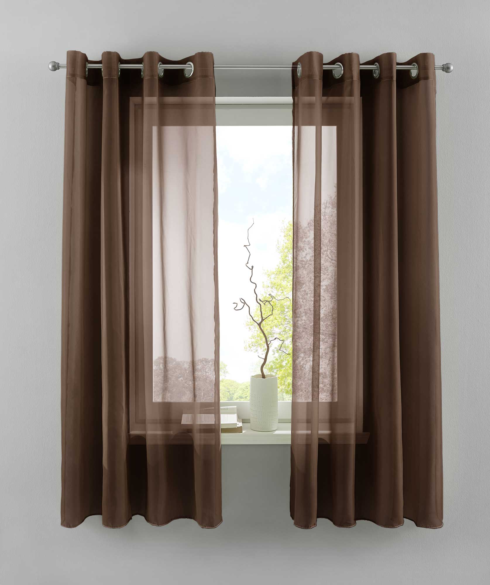 2er Set Ösengardinen Transparent »Basel« Gardine Bleiband Store Vorhang 20332TR2 Braun HxB 145x140 cm Gardinen Set 20332TR2braun-175_cdeafcca-724b-4deb-933f-00445eefa72d | Gardinenbox.de