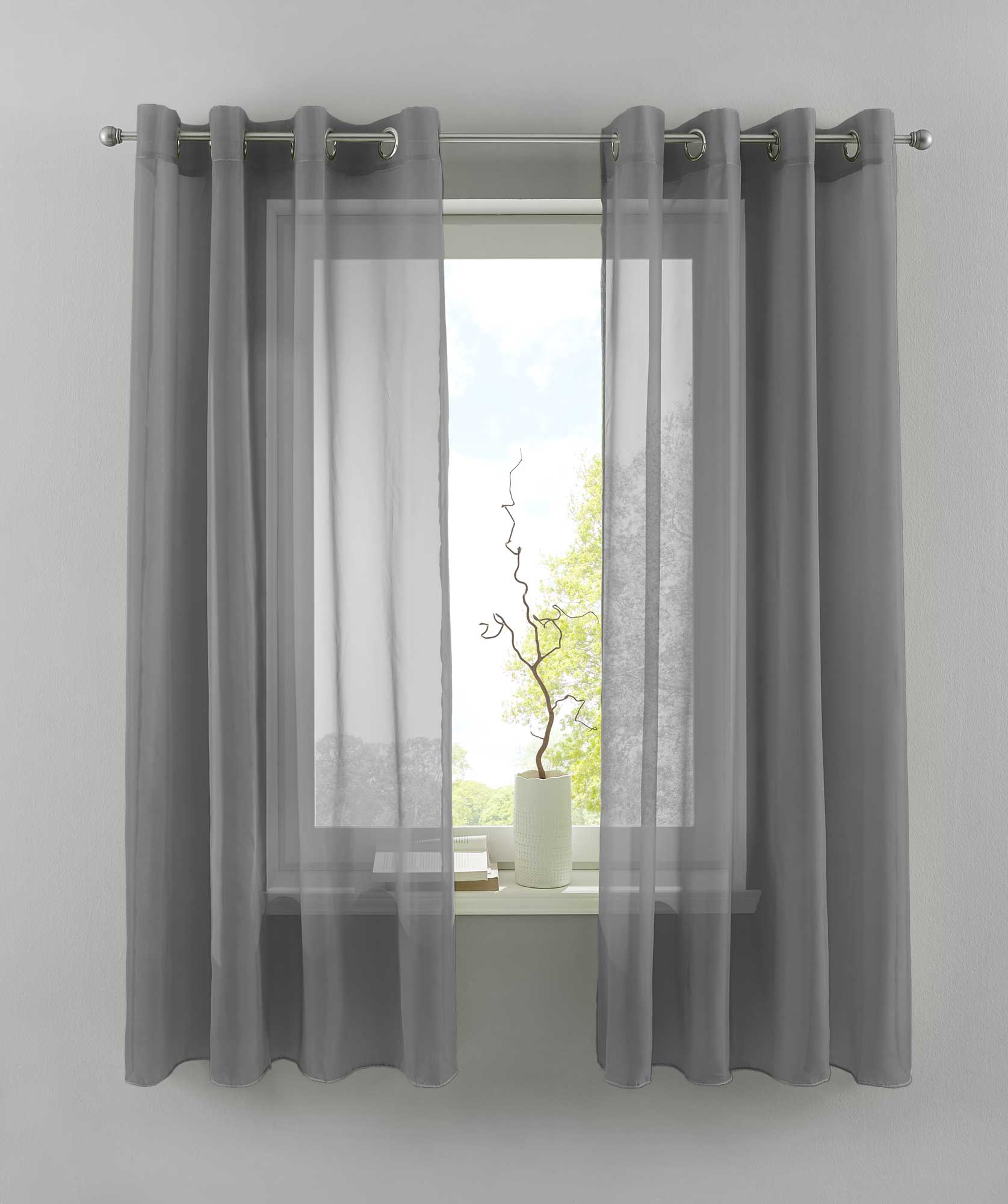 2er Set Ösengardinen Transparent »Basel« Gardine Bleiband Store Vorhang 20332TR2 Dunkelgrau HxB 145x140 cm Gardinen Set 20332TR2dunkelgrau-175_7155f963-767c-426d-bbf8-bb0f017c4886 | Gardinenbox.de