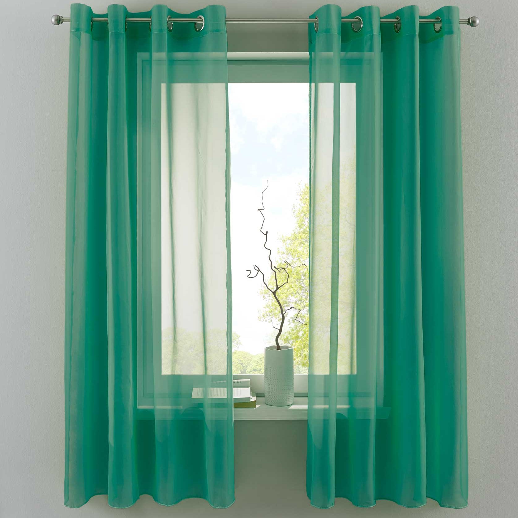 2er Set Ösengardinen Transparent »Basel« Gardine Bleiband Store Vorhang 20332TR2 Petrol HxB 175x140 cm Gardinen Set 20332TR2petrol-175_5310b4bc-5c90-4947-9a80-af2012662694 | Gardinenbox.de