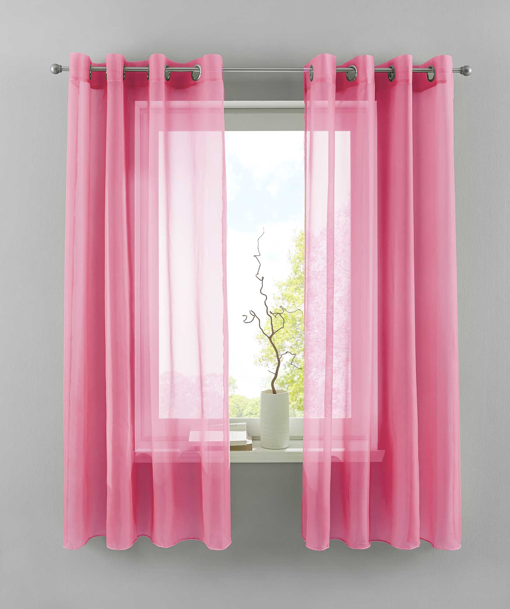 2er Set Ösengardinen Transparent »Basel« Gardine Bleiband Store Vorhang 20332TR2 Rosa HxB 145x140 cm Gardinen Set 20332TR2rosa-175_2c39c328-b680-4508-9901-ea64c0797a1f | Gardinenbox.de