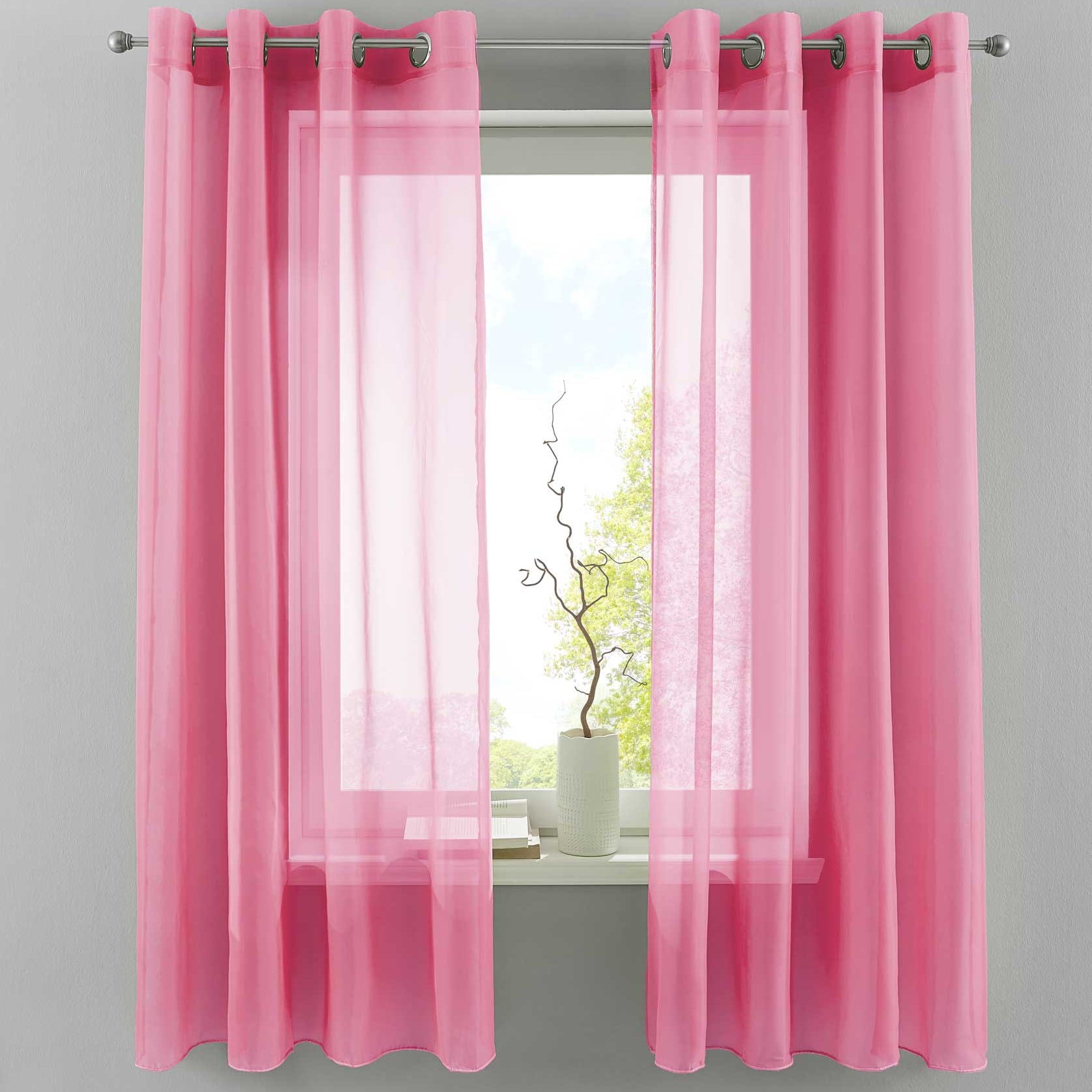 2er Set Ösengardinen Transparent »Basel« Gardine Bleiband Store Vorhang 20332TR2 Rosa HxB 175x140 cm Gardinen Set 20332TR2rosa-175_2ea0b023-18ff-488c-8c8d-10a0468ebc0a | Gardinenbox.de