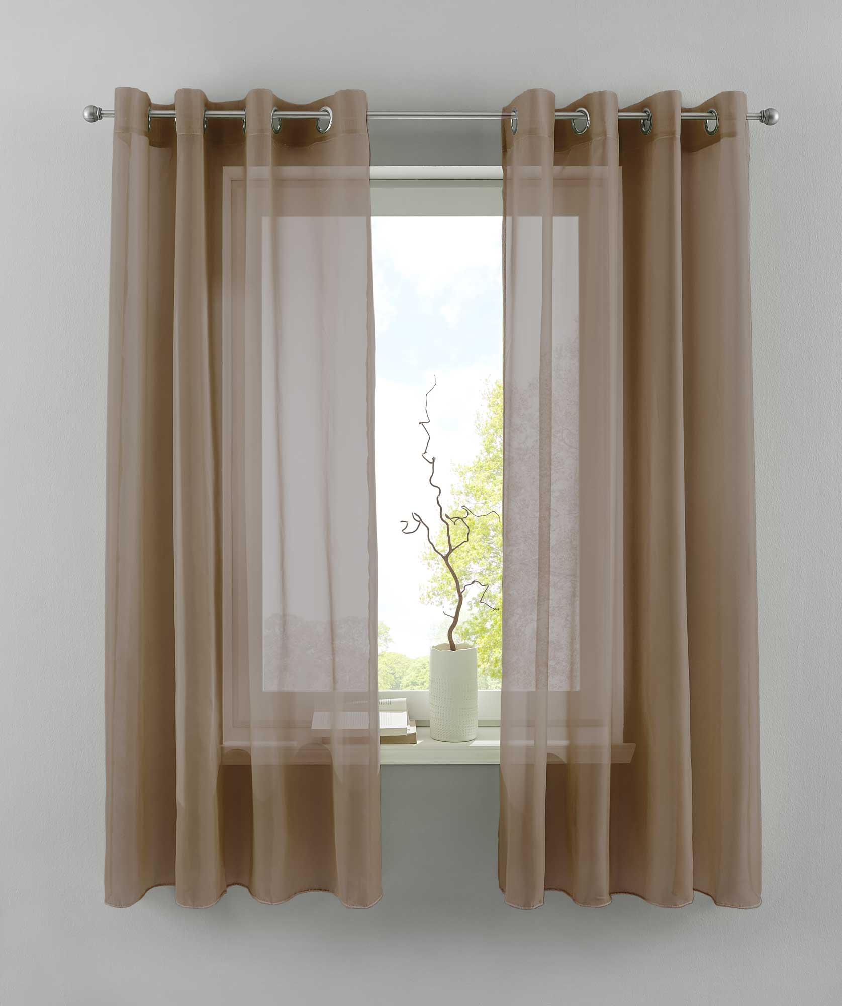 2er Set Ösengardinen Transparent »Basel« Gardine Bleiband Store Vorhang 20332TR2 Gardinen Set 20332TR2taupe-175_cf24188d-bd88-4ea0-8cdf-a5ce352ac790 | Gardinenbox.de
