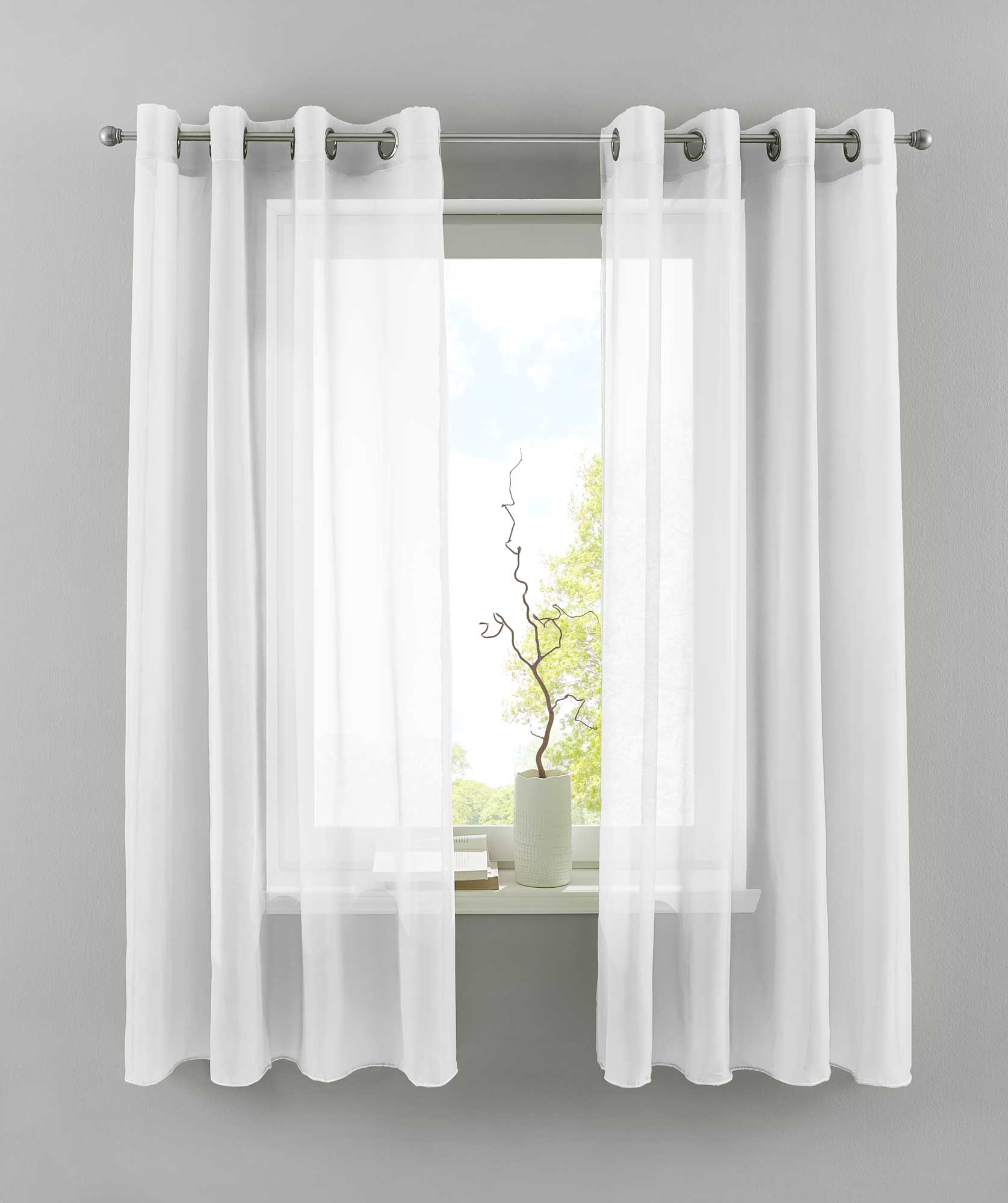 2er Set Ösengardinen Transparent »Basel« Gardine Bleiband Store Vorhang 20332TR2 Weiß HxB 145x140 cm Gardinen Set 20332TR2weiss-175_fe4940ac-d3f2-4ac6-ab3c-231d39b82e3f | Gardinenbox.de