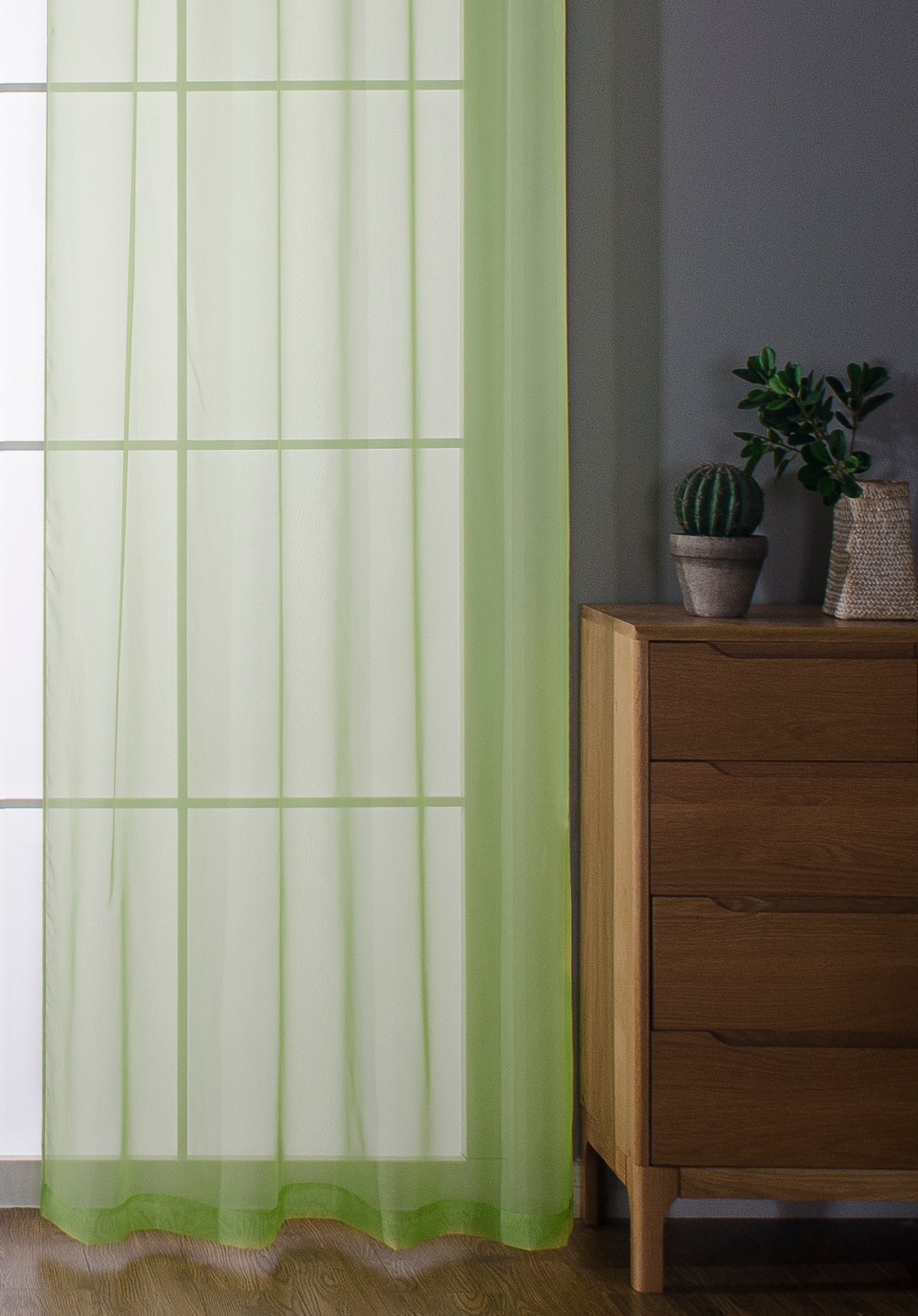 2er-Pack Ösen Gardinen Transparent Vorhang Set Wohnzimmer Voile Ösenvorhang Bleibandabschluß 203322 Gardinen Set 20332_apfelgrA778n_2 | Gardinenbox.de