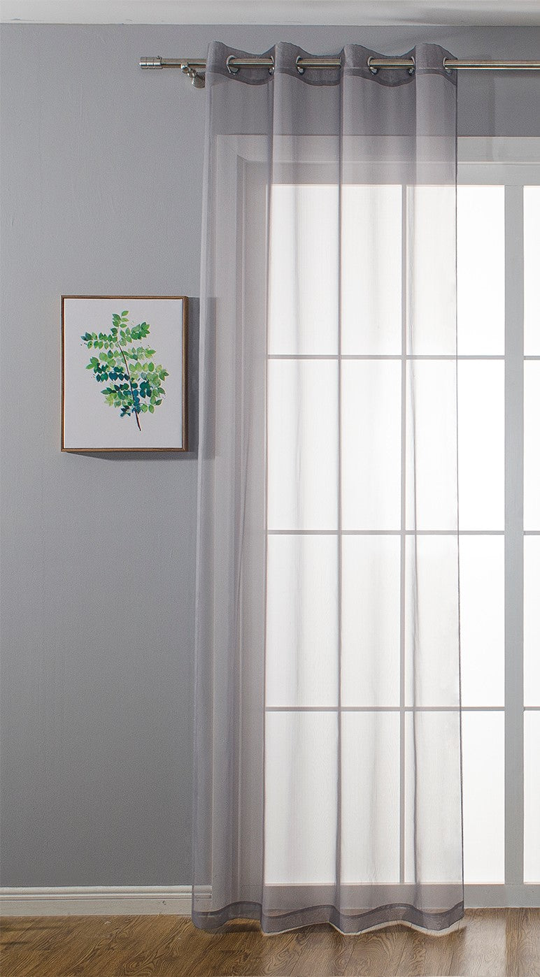 2er-Pack Ösen Gardinen Transparent Vorhang Set Wohnzimmer Voile Ösenvorhang Bleibandabschluß 203322 Gardinen Set 20332_grau_1_-_Kopie | Gardinenbox.de