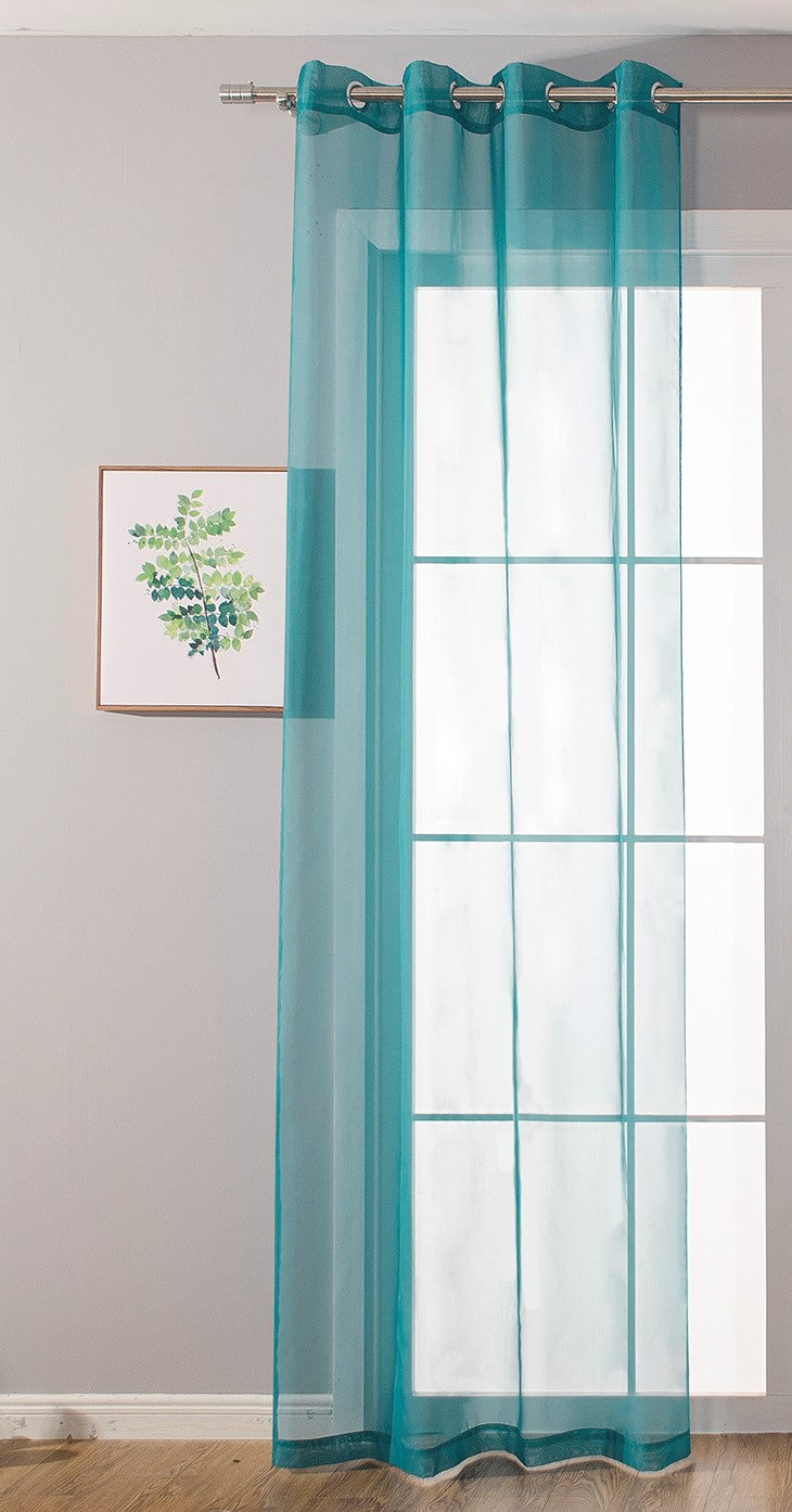2er-Pack Ösen Gardinen Transparent Vorhang Set Wohnzimmer Voile Ösenvorhang Bleibandabschluß 203322 Gardinen Set 20332_tA778rkis_3 | Gardinenbox.de