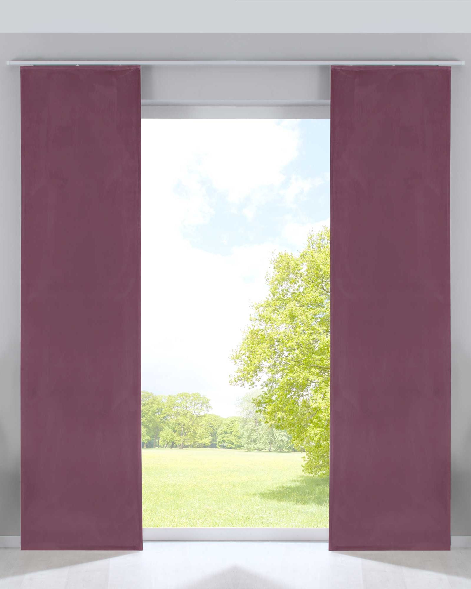 2er Set Flächenvorhänge Verdunkelung Schiebegardinen »Milano« Samt blickdicht Blackout Alu Paneelwägen Beschwerungsstangen 203571-2-alu Altrosa Schiebegardine 203571-2-alualtrosa | Gardinenbox.de