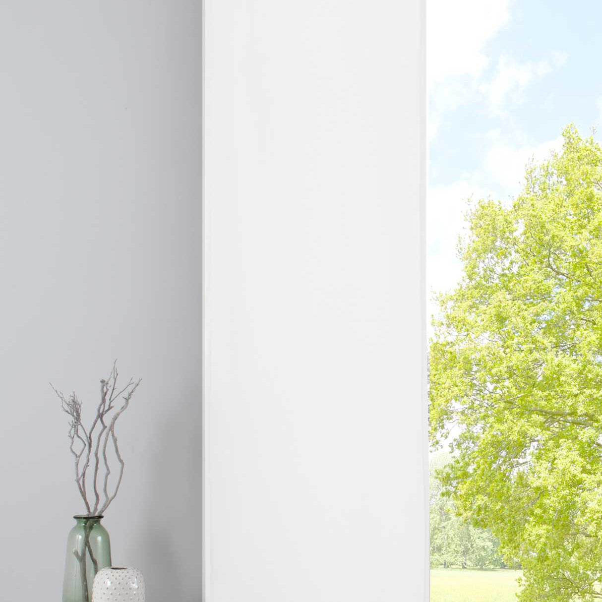 Verdunkelung Flächenvorhang Schiebegardine »Milano« Samt blickdicht Blackout Paneelwagen Beschwerungsstange 203571 Weiß Schiebegardine 203571weiss | Gardinenbox.de