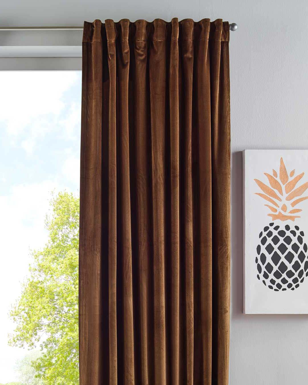 Verdunkelungsvorhang »Milano« Samt blickdicht Schlaufenband Tunneldurchzug Blackout Bügelband kürzbar 20357 Braun 1 Stück HxB 280x135 cm Vorhang Set 20357braun-1x_5f356105-bf4c-4f0a-9e8b-3c866af110c6 | Gardinenbox.de
