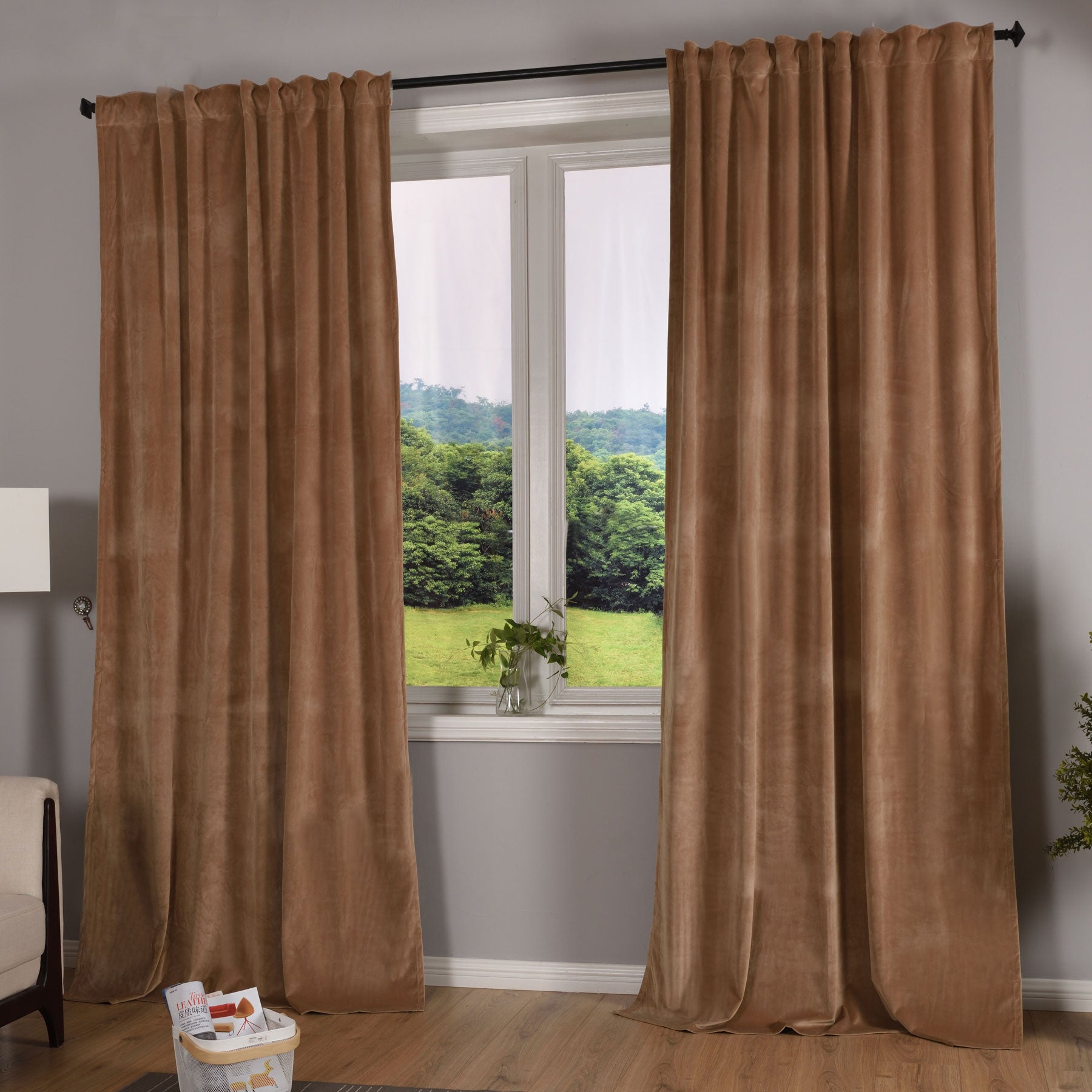 Verdunkelungsvorhang »Milano« Samt blickdicht Schlaufenband Tunneldurchzug Blackout Bügelband kürzbar 20357 Sand 2 Stück HxB 235x135 cm Vorhang Set 20357sand_004bf2c8-be6e-4e8c-9836-0bd6d15414d6 | Gardinenbox.de