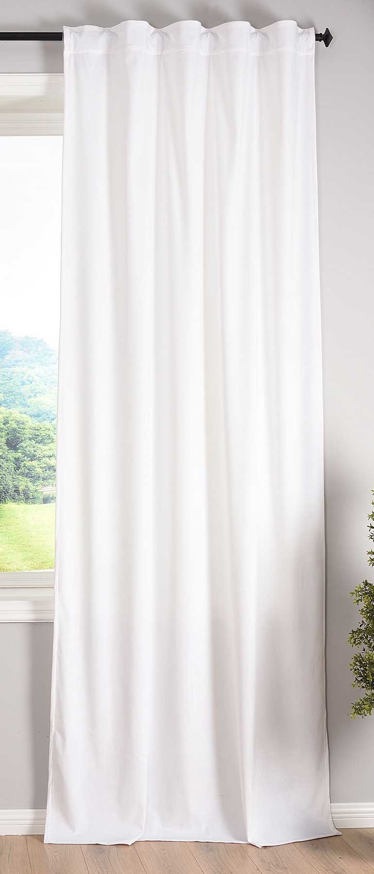 Verdunkelungsvorhang »Milano« Samt blickdicht Schlaufenband Tunneldurchzug Blackout Bügelband kürzbar 20357 Weiß 1 Stück HxB 280x135 cm Vorhang Set 20357weiss-1x_d1a5b8e5-a3c9-4960-99b9-938273e237a6 | Gardinenbox.de