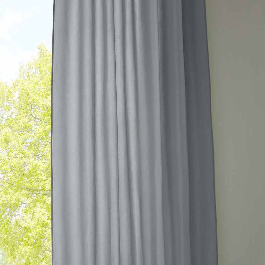 1er Set Vorhang Schal Schlaufen »Berlin« Microsatin Lichtdurchlässig Kräuselband Uni Matt 20400N Grau HxB 245x140 cm Gardinenschal 20400Ngrau | Gardinenbox.de