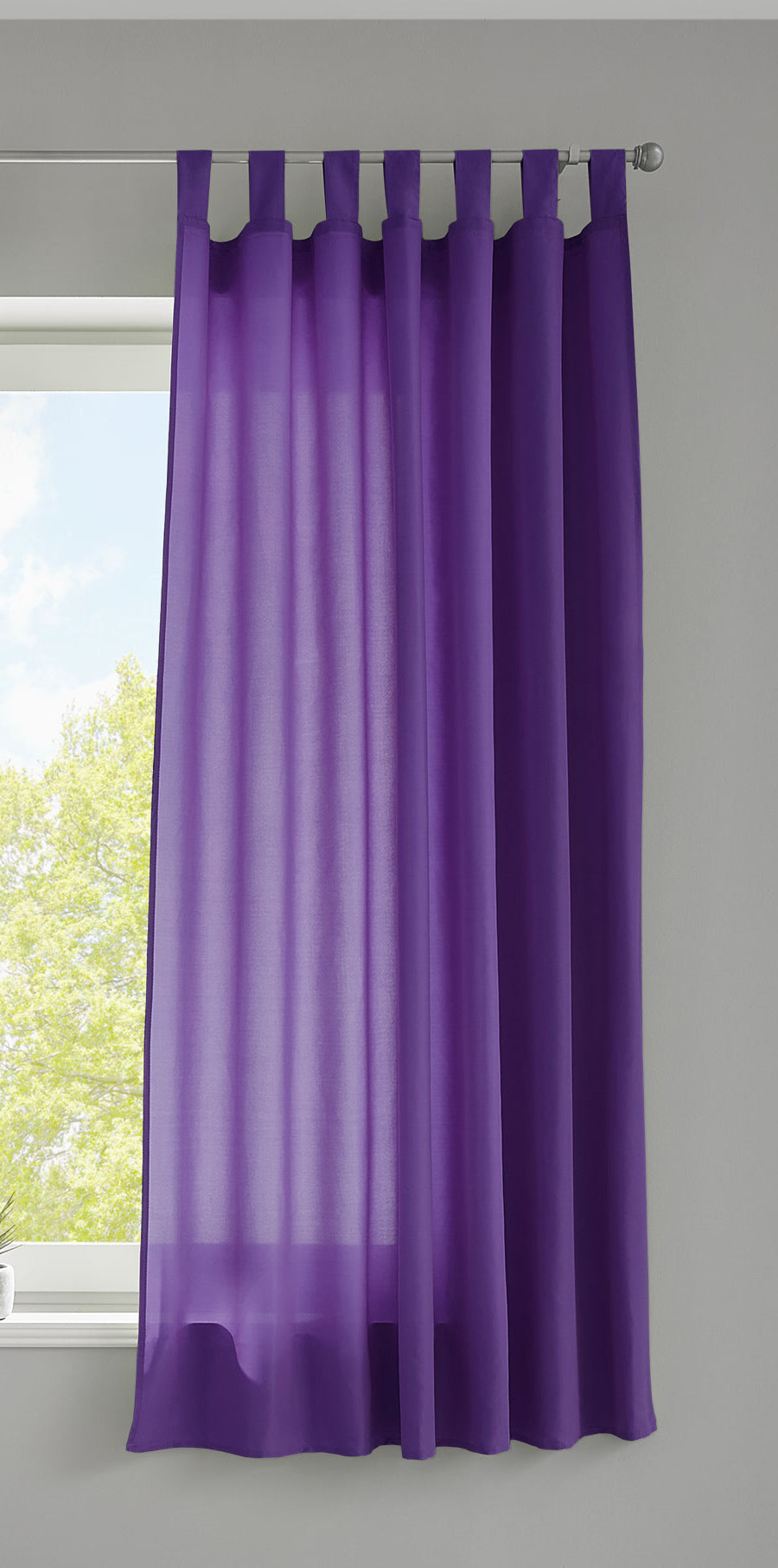 1er Set Vorhang Schal Schlaufen »Berlin« Microsatin Lichtdurchlässig Kräuselband Uni Matt 20400N Lila HxB 175x140 cm Gardinenschal 20400Nlila-175_2 | Gardinenbox.de