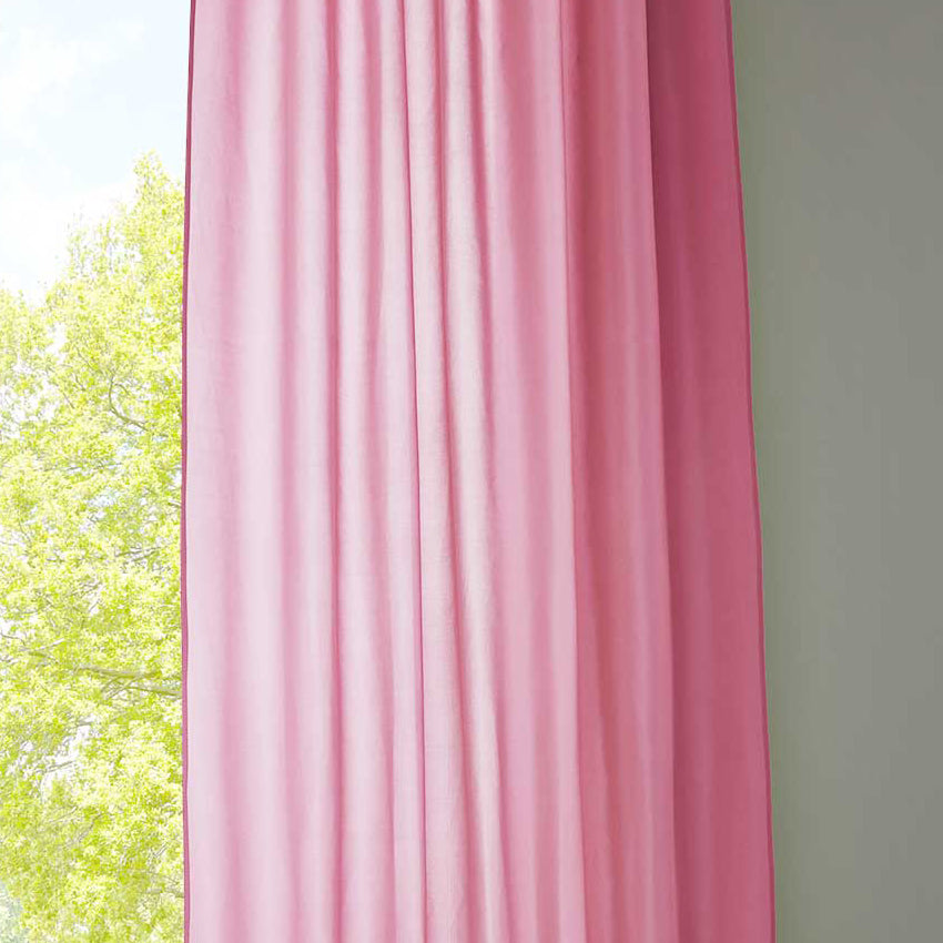 1er Set Vorhang Schal Schlaufen »Berlin« Microsatin Lichtdurchlässig Kräuselband Uni Matt 20400N Pink HxB 245x140 cm Gardinenschal 20400Npink | Gardinenbox.de
