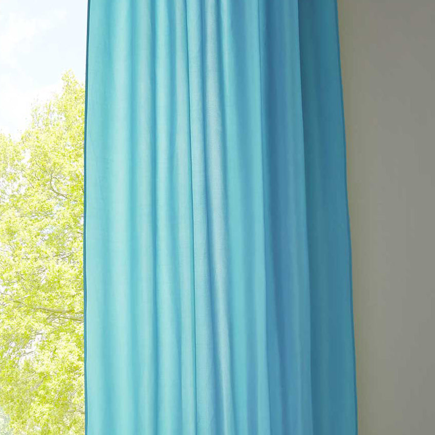 1er Set Vorhang Schal Schlaufen »Berlin« Microsatin Lichtdurchlässig Kräuselband Uni Matt 20400N Türkis HxB 245x140 cm Gardinenschal 20400Ntuerkis | Gardinenbox.de