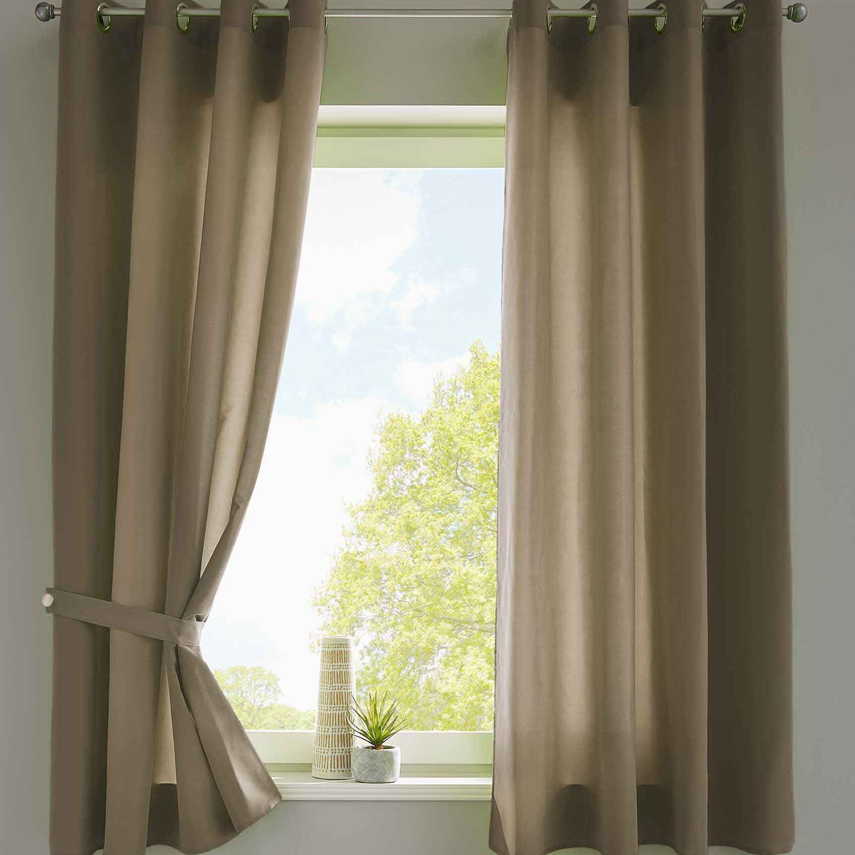 2er Set Vorhänge Schal Ösen »Berlin« Microsatin Lichtdurchlässig Uni Matt 20405N2