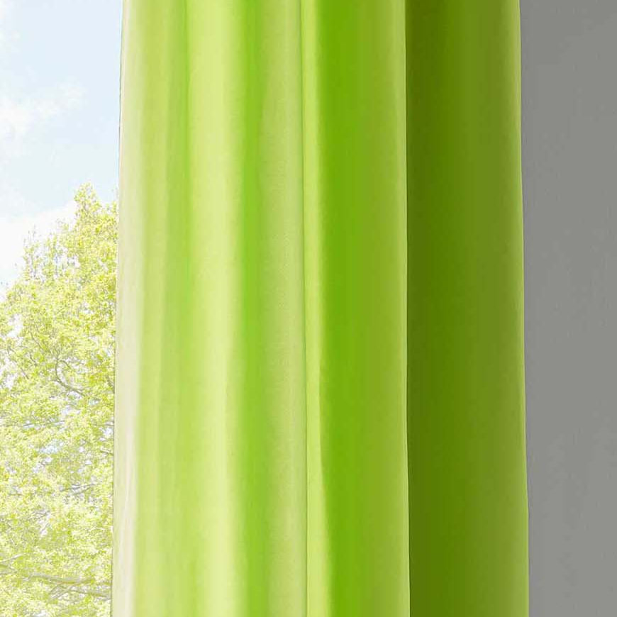 1er Set Vorhänge Schal Ösen »Berlin« Microsatin Lichtdurchlässig Uni Matt 20405N Apfelgrün HxB 145x140 cm Vorhang 20405Napfelgruen-175 | Gardinenbox.de