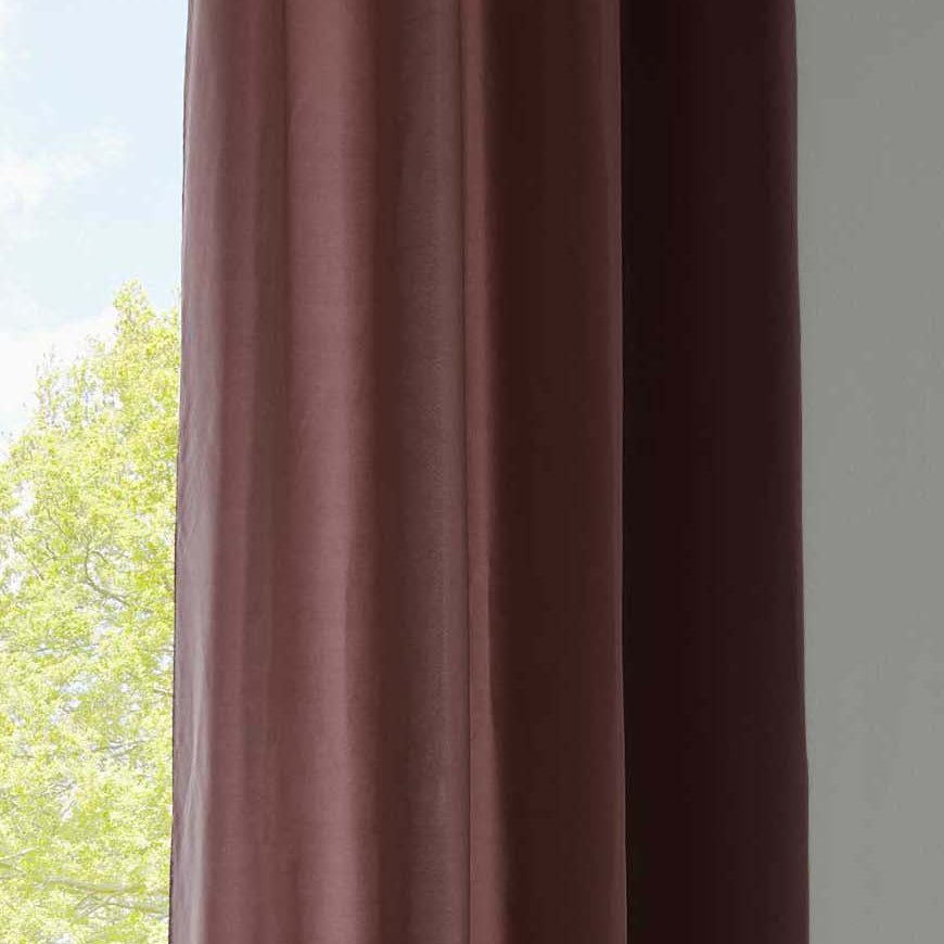 1er Set Vorhänge Schal Ösen »Berlin« Microsatin Lichtdurchlässig Uni Matt 20405N Braun HxB 145x140 cm Vorhang 20405Nbraun-175 | Gardinenbox.de