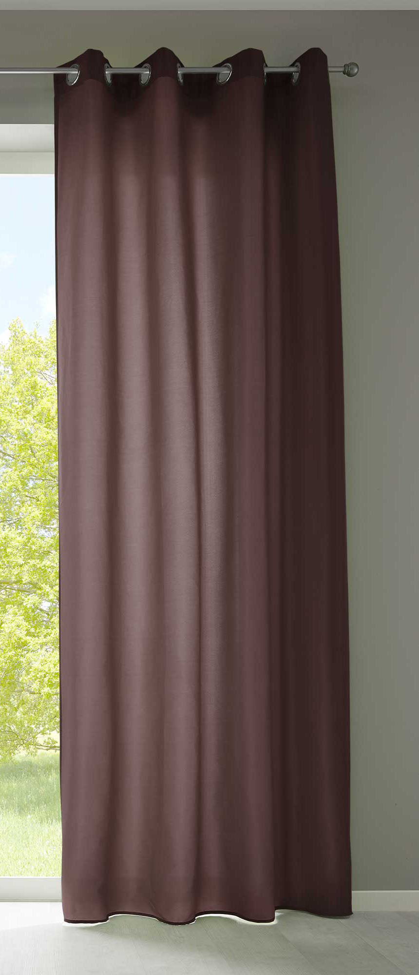 1er Set Vorhänge Schal Ösen »Berlin« Microsatin Lichtdurchlässig Uni Matt 20405N Braun HxB 225x140 cm Vorhang 20405Nbraun_0cc9d5b3-207b-4d38-aab2-9918e3e0e449 | Gardinenbox.de