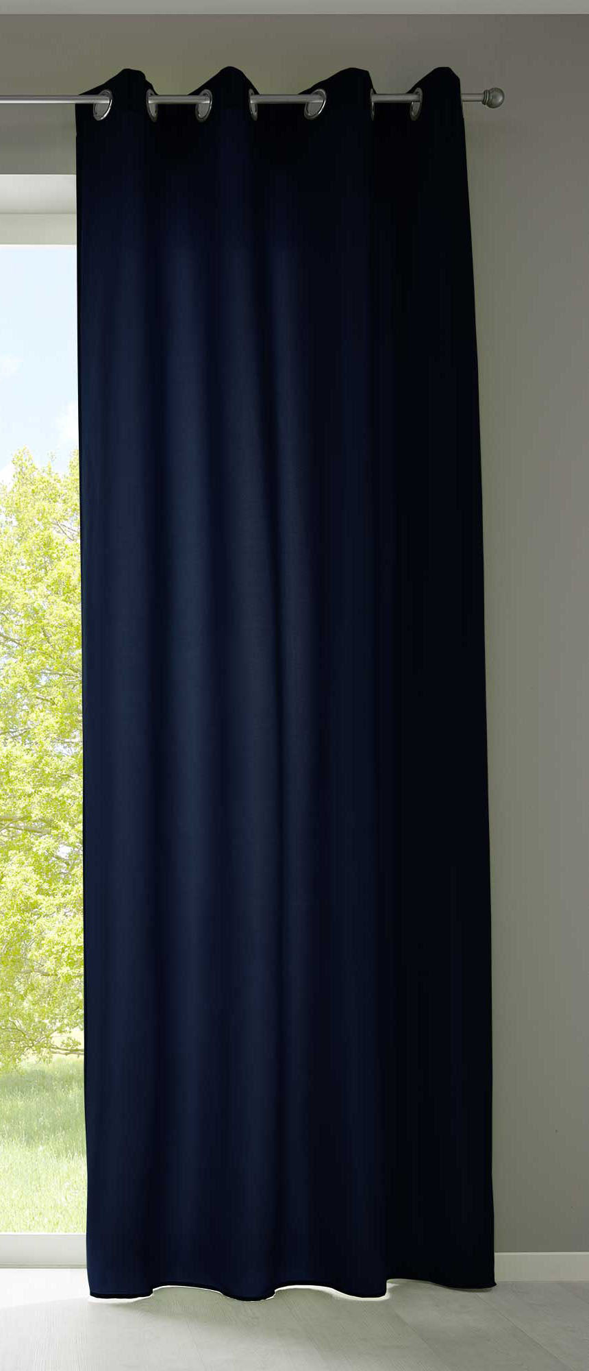 1er Set Vorhänge Schal Ösen »Berlin« Microsatin Lichtdurchlässig Uni Matt 20405N Dunkelblau HxB 225x140 cm Vorhang 20405Ndunkelblau_d3d56aba-be75-4bc9-a9f9-748fd1335d18 | Gardinenbox.de