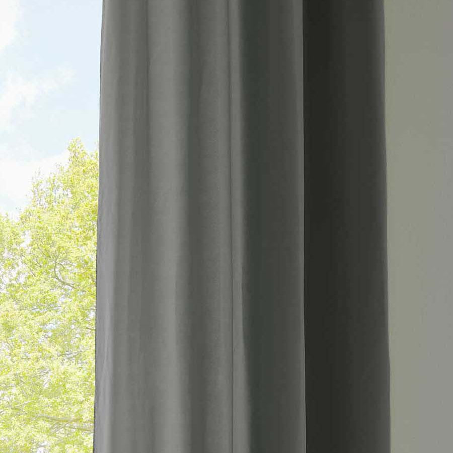 1er Set Vorhänge Schal Ösen »Berlin« Microsatin Lichtdurchlässig Uni Matt 20405N Dunkelgrau HxB 145x140 cm Vorhang 20405Ndunkelgrau-175 | Gardinenbox.de