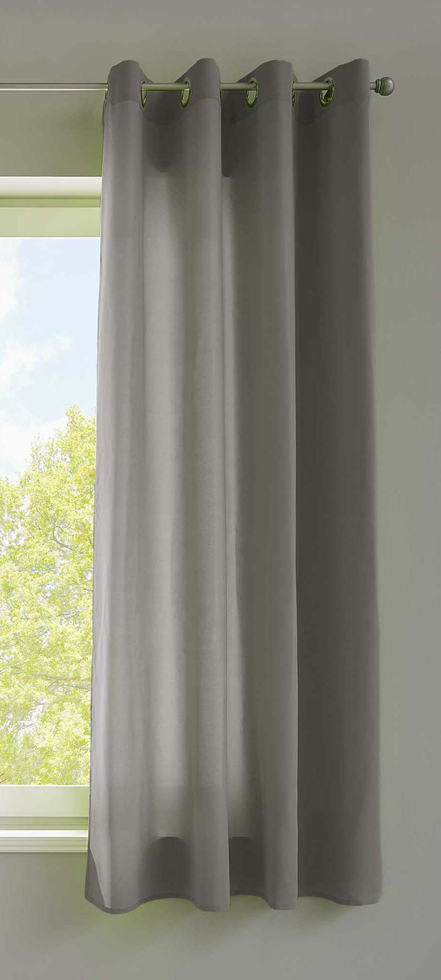 1er Set Vorhänge Schal Ösen »Berlin« Microsatin Lichtdurchlässig Uni Matt 20405N Hellgrau HxB 145x140 cm Vorhang 20405Nhellgrau-175 | Gardinenbox.de