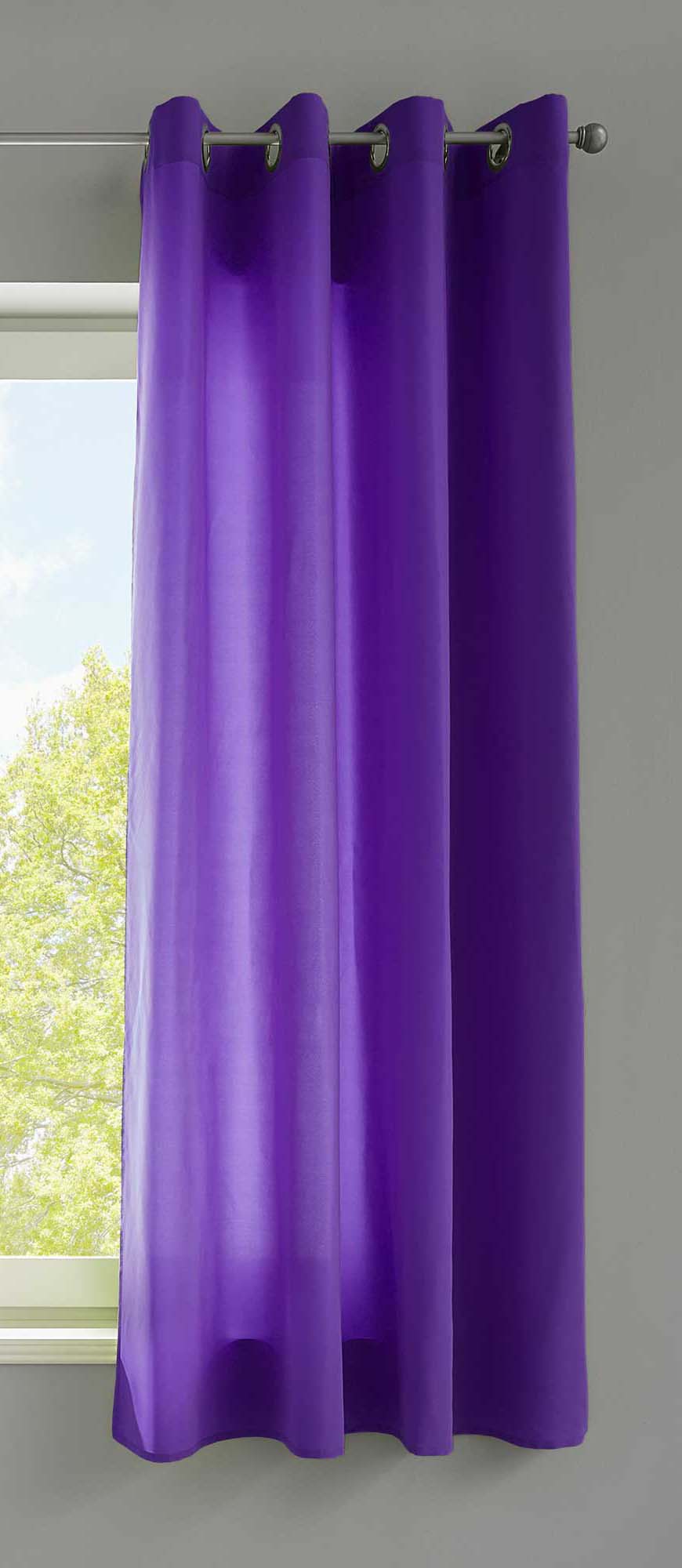 1er Set Vorhänge Schal Ösen »Berlin« Microsatin Lichtdurchlässig Uni Matt 20405N Lila HxB 145x140 cm Vorhang 20405Nlila-175 | Gardinenbox.de