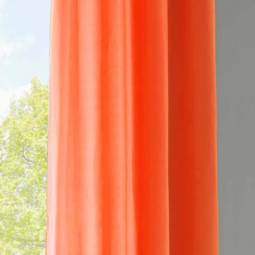 1er Set Vorhänge Schal Ösen »Berlin« Microsatin Lichtdurchlässig Uni Matt 20405N Orange HxB 145x140 cm Vorhang 20405Norange-175 | Gardinenbox.de