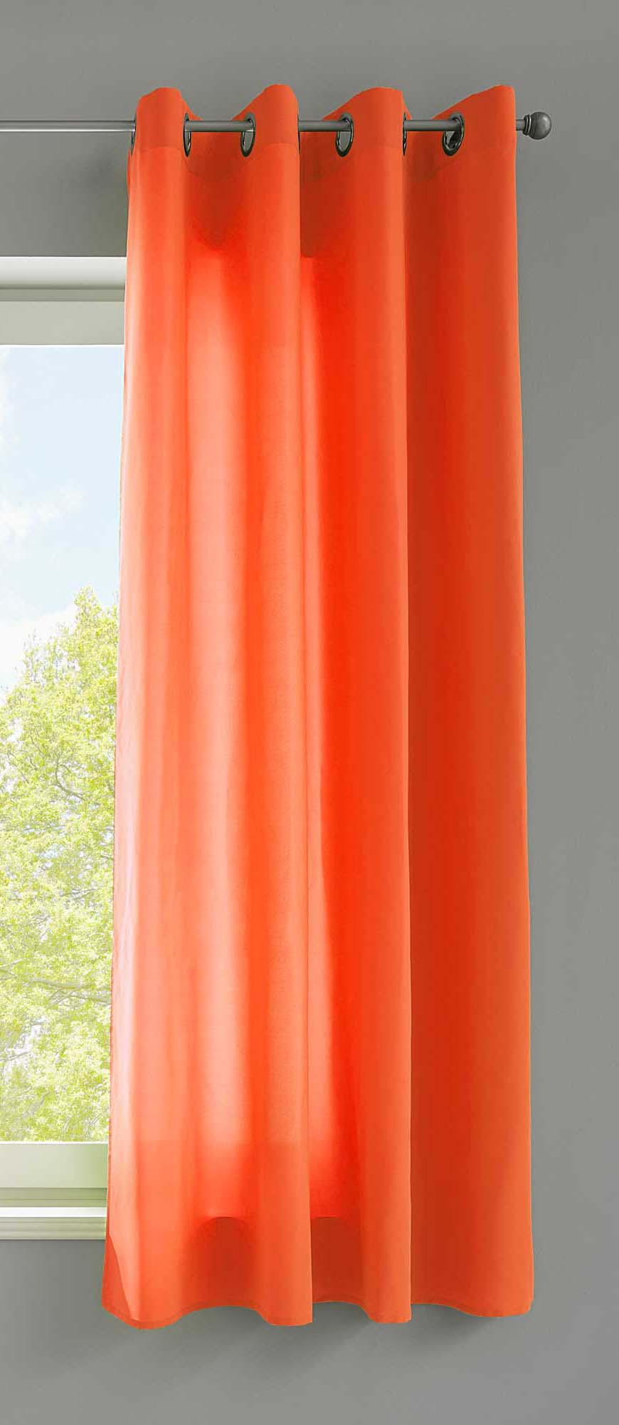 1er Set Vorhänge Schal Ösen »Berlin« Microsatin Lichtdurchlässig Uni Matt 20405N Orange HxB 175x140 cm Vorhang 20405Norange-175_f6e5d309-b8c9-4a6e-a62b-905bbe53689b | Gardinenbox.de