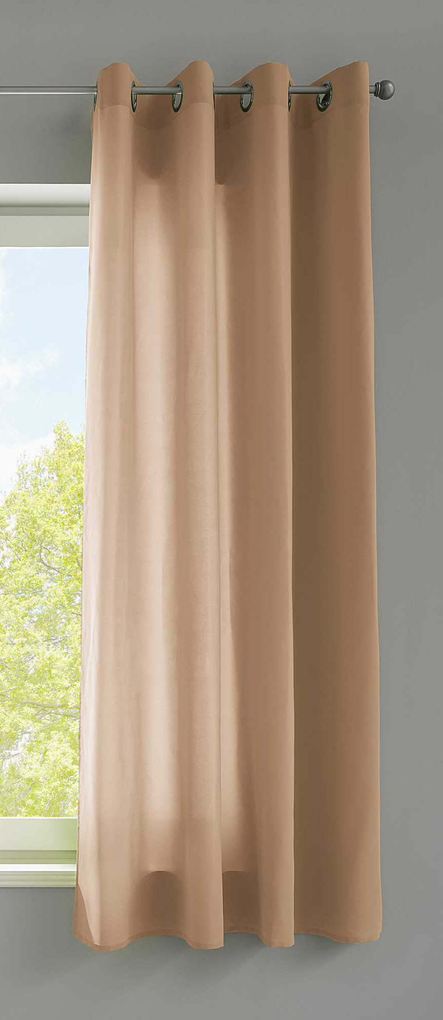 1er Set Vorhänge Schal Ösen »Berlin« Microsatin Lichtdurchlässig Uni Matt 20405N Sand HxB 175x140 cm Vorhang 20405Nsand-175_4eb6fbc8-0138-4f4a-a6c3-6354350d968d | Gardinenbox.de