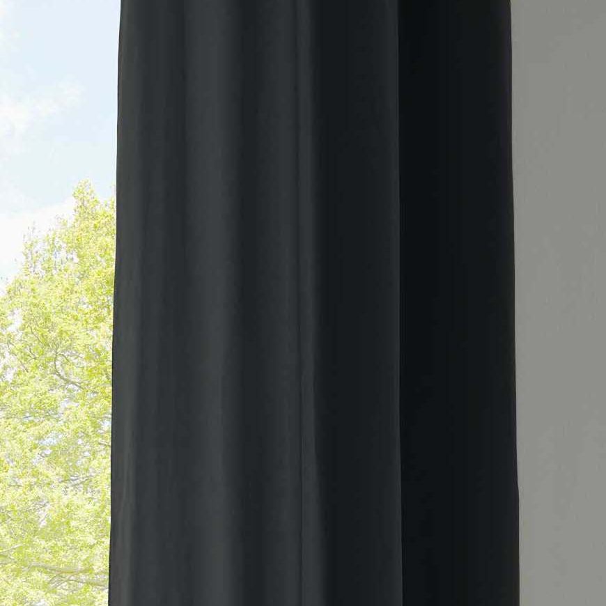 1er Set Vorhänge Schal Ösen »Berlin« Microsatin Lichtdurchlässig Uni Matt 20405N Schwarz HxB 145x140 cm Vorhang 20405Nschwarz-175 | Gardinenbox.de