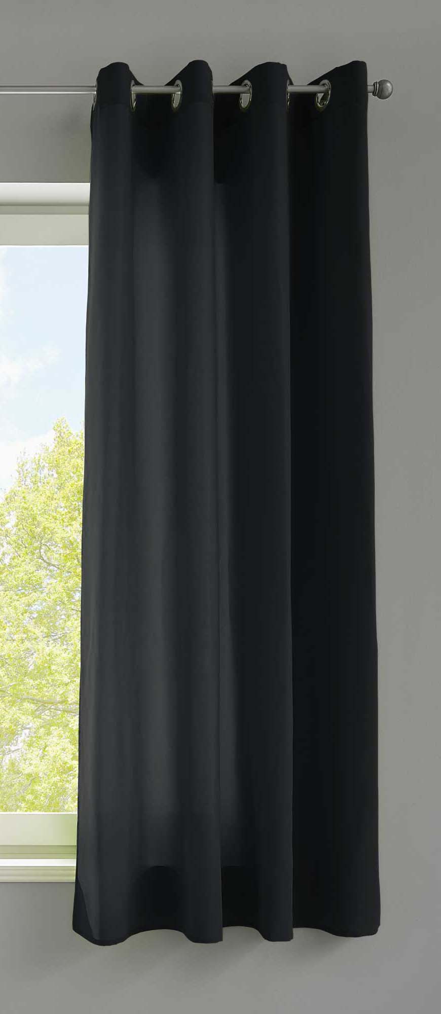 1er Set Vorhänge Schal Ösen »Berlin« Microsatin Lichtdurchlässig Uni Matt 20405N Schwarz HxB 175x140 cm Vorhang 20405Nschwarz-175_f0d2f392-c2f1-4325-a423-01d8c0928f0d | Gardinenbox.de