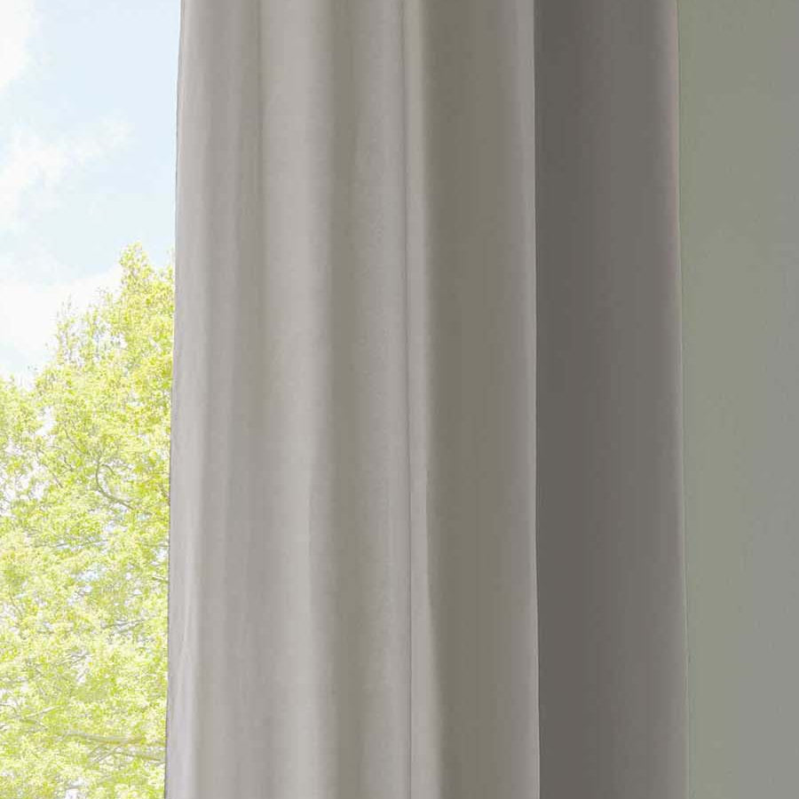 1er Set Vorhänge Schal Ösen »Berlin« Microsatin Lichtdurchlässig Uni Matt 20405N Stein HxB 145x140 cm Vorhang 20405Nstein-175 | Gardinenbox.de