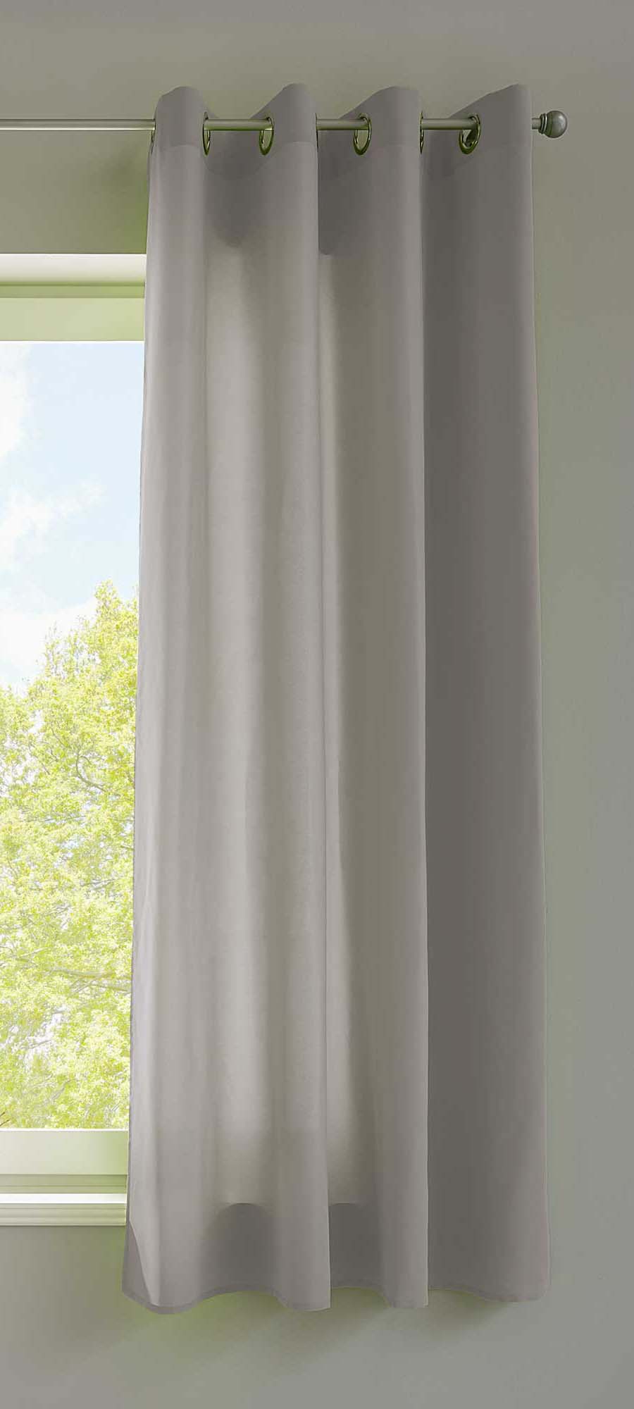 1er Set Vorhänge Schal Ösen »Berlin« Microsatin Lichtdurchlässig Uni Matt 20405N Stein HxB 145x140 cm Vorhang 20405Nstein-175 | Gardinenbox.de