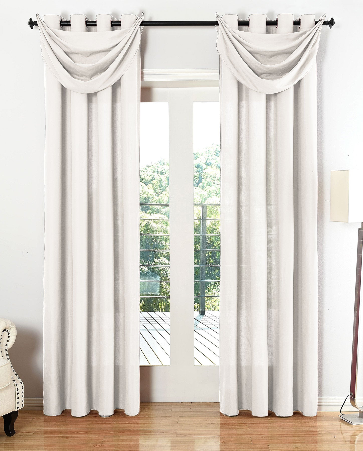 Vorhang Set Schal Ösen Microsatin Segeltuch Querbehang lichtdurchlässig Deko Wohnzimmer 20405S4 Creme HxB 225x140 cm Vorhang Set 20405S4creme_96383910-3167-4ec3-9cc4-6973fe5389b6 | Gardinenbox.de