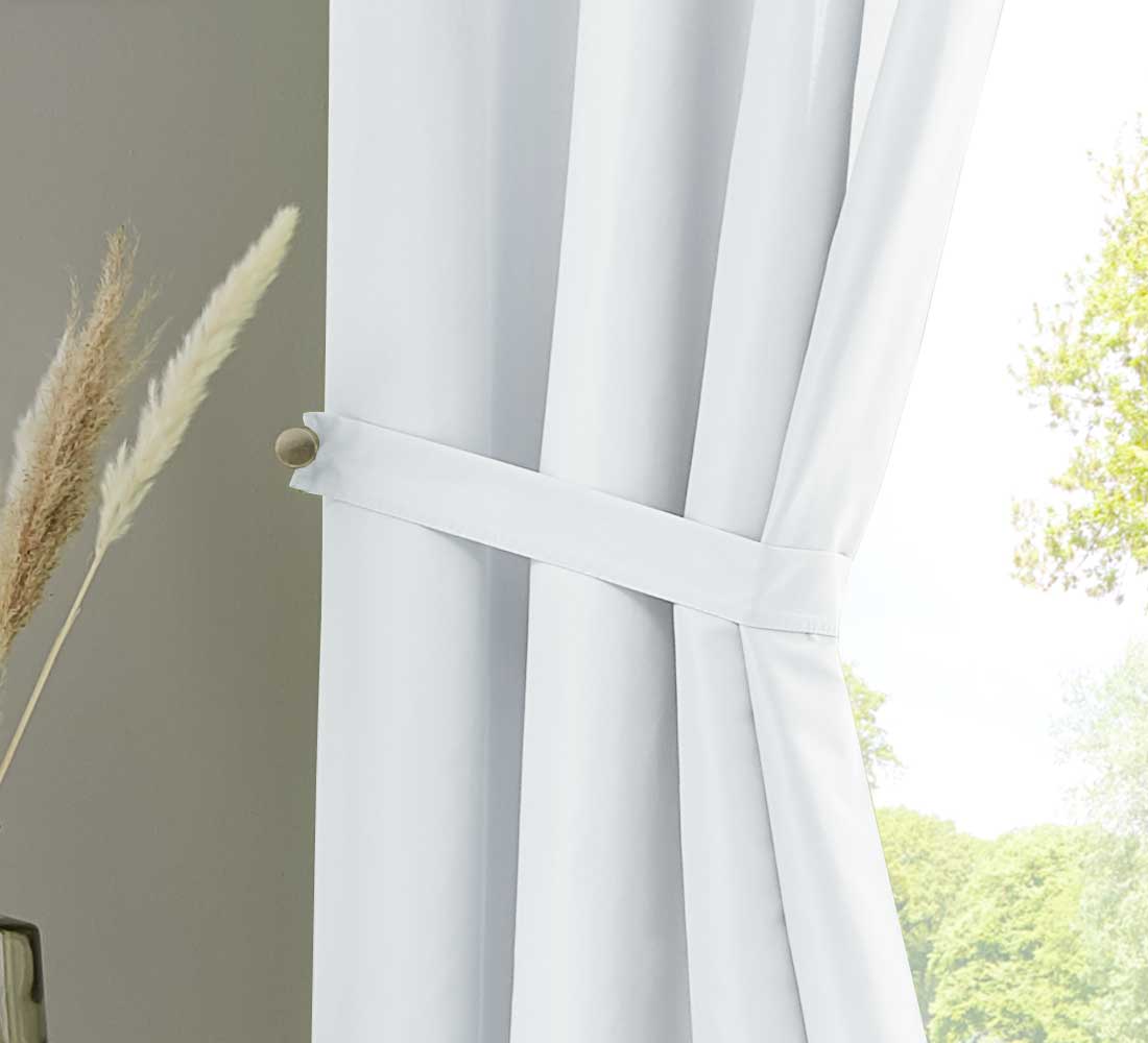 2er Set Vorhänge Schal Ösen »Berlin« Microsatin Lichtdurchlässig Uni Matt 20405N2 Vorhang 20405_raff_weiss | Gardinenbox.de