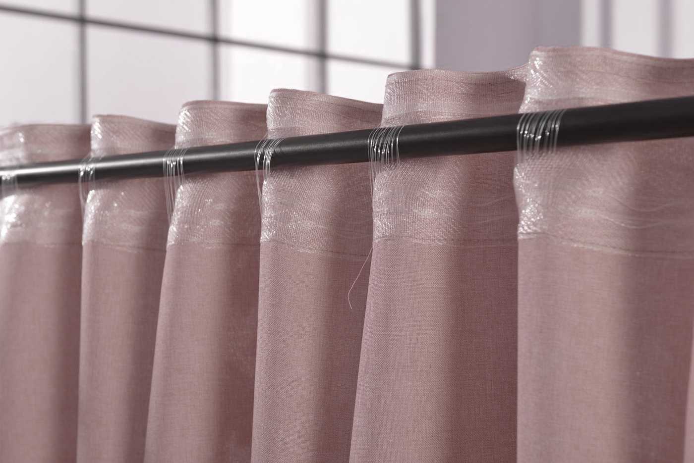 Vorhang Schal verdeckte Schlaufen >>Cationic<< blickdicht Leinen Optik natura seidenmatt (HxB) Landhaus Stil 20440 Vorhang 20440-altrosa-6 | Gardinenbox.de