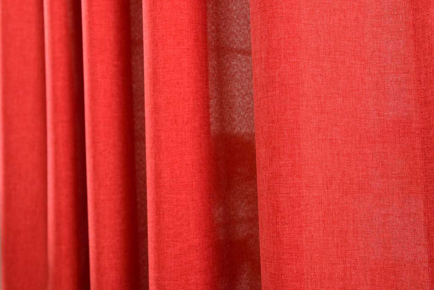 Vorhang Schal verdeckte Schlaufen >>Cationic<< blickdicht Leinen Optik natura seidenmatt (HxB) Landhaus Stil 20440 Vorhang 20440_Rot_3 | Gardinenbox.de