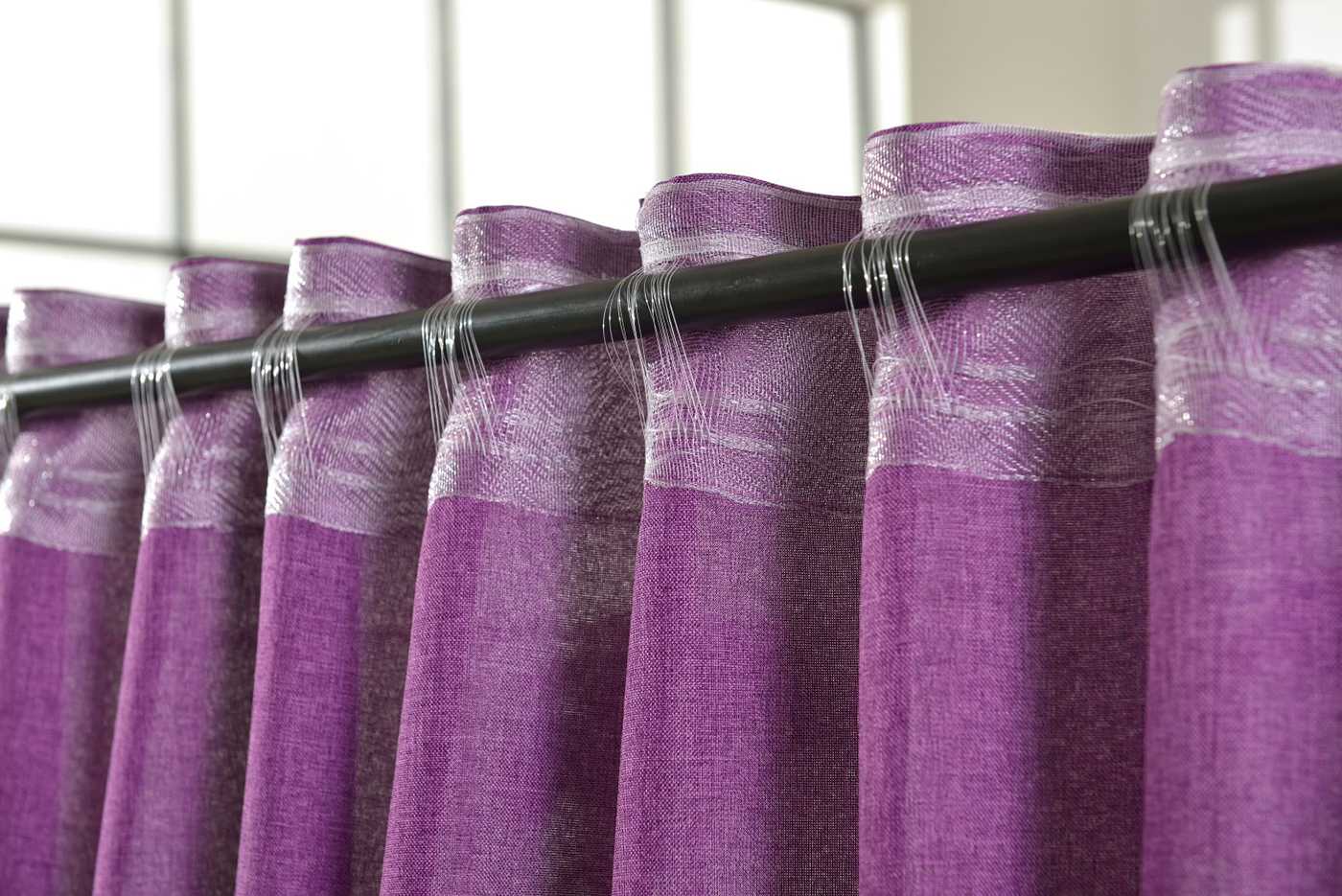 Vorhang Schal verdeckte Schlaufen >>Cationic<< blickdicht Leinen Optik natura seidenmatt (HxB) Landhaus Stil 20440 Vorhang 20440_fuchsia_6 | Gardinenbox.de