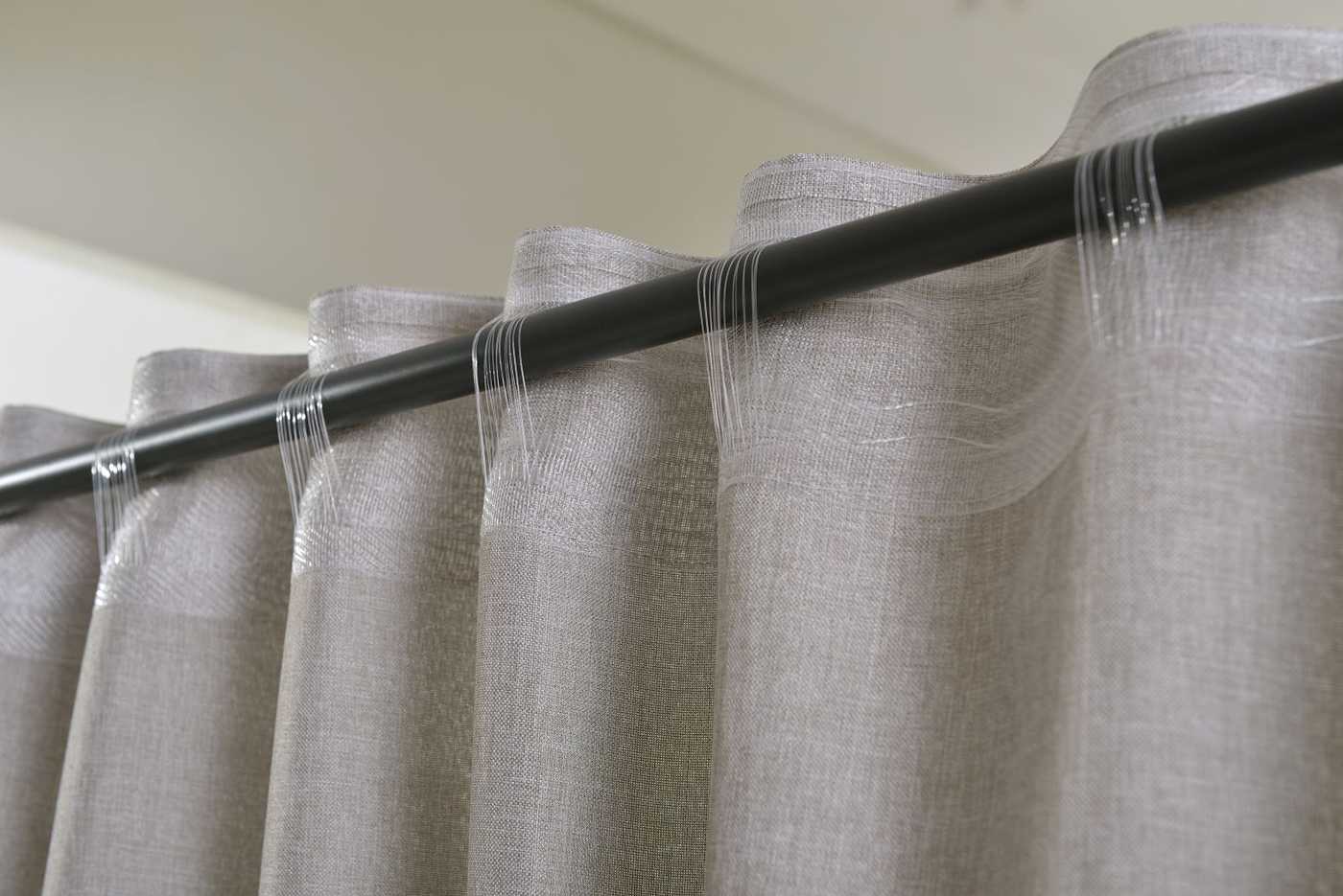 Vorhang Schal verdeckte Schlaufen >>Cationic<< blickdicht Leinen Optik natura seidenmatt (HxB) Landhaus Stil 20440 Vorhang 20440_grau_4 | Gardinenbox.de