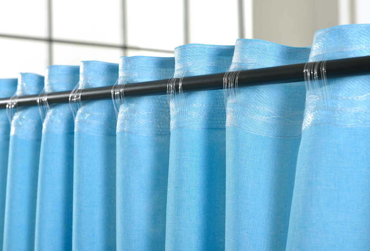 Vorhang Schal verdeckte Schlaufen >>Cationic<< blickdicht Leinen Optik natura seidenmatt (HxB) Landhaus Stil 20440 Vorhang 20440_tArkis_7 | Gardinenbox.de