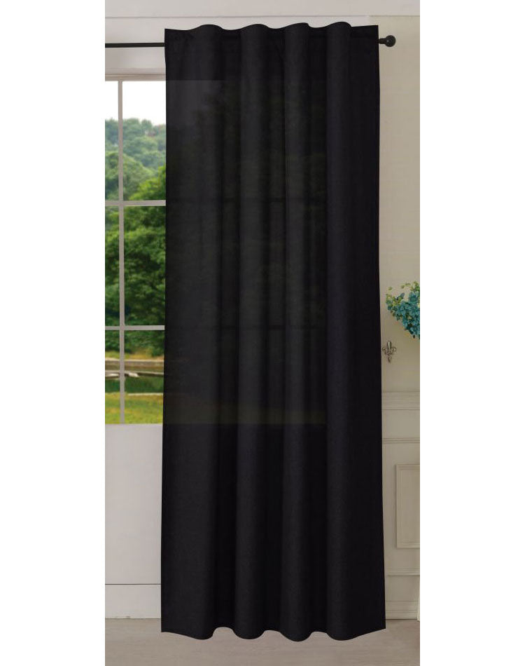 Vorhang Schal verdeckte Schlaufen >>Cationic<< blickdicht Leinen Optik natura seidenmatt (HxB) Landhaus Stil 20440 Anthrazit Vorhang 20440anthrazit | Gardinenbox.de