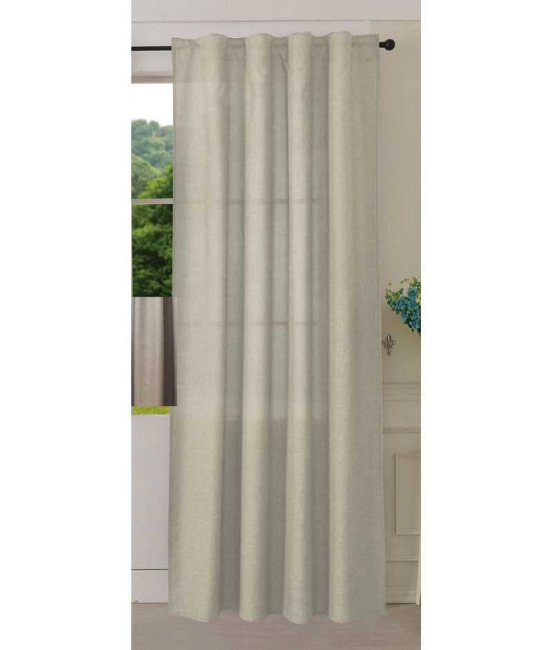 Vorhang Schal verdeckte Schlaufen >>Cationic<< blickdicht Leinen Optik natura seidenmatt (HxB) Landhaus Stil 20440 Sand Vorhang 20440sand | Gardinenbox.de