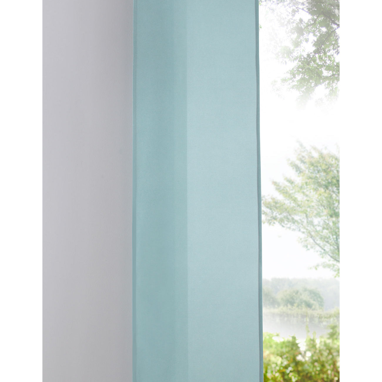 Flächenvorhang Schiebegardine Cationic blickdicht Leinen Optik natura seidenmatt Landhaus Stil 204411 Aqua Schiebegardine 204411aqua | Gardinenbox.de