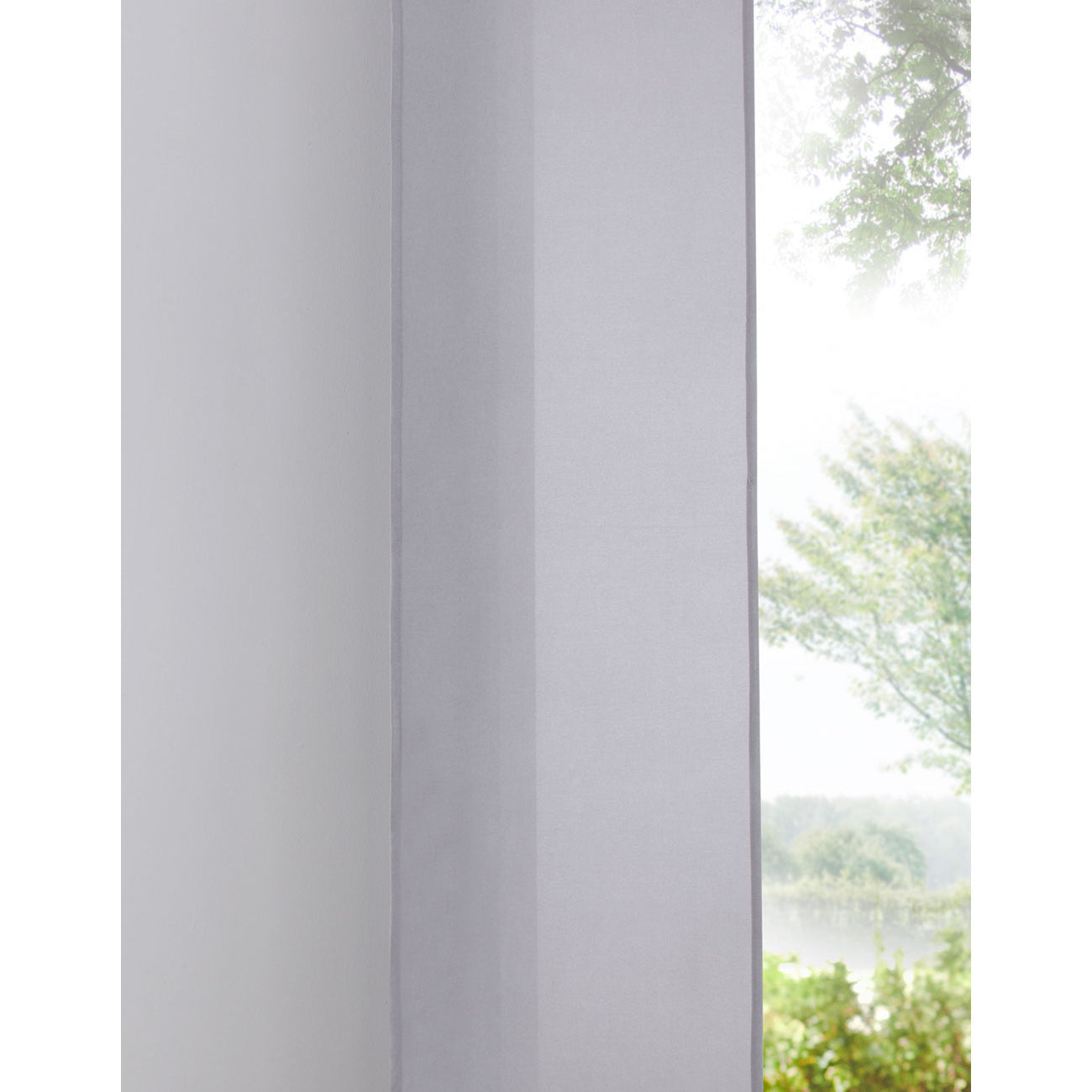 Flächenvorhang Schiebegardine Cationic blickdicht Leinen Optik natura seidenmatt Landhaus Stil 204411 Grau Schiebegardine 204411grau | Gardinenbox.de