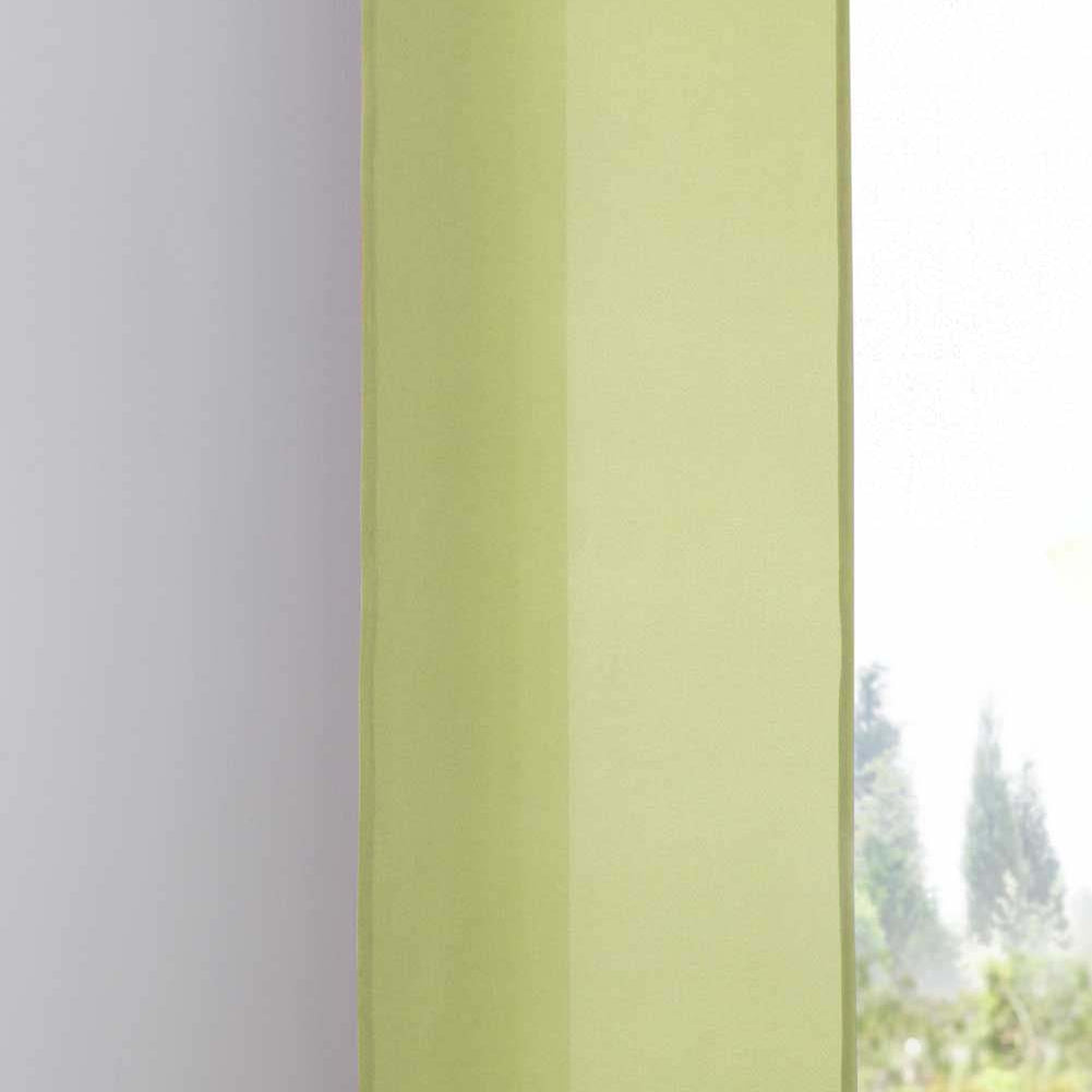 Flächenvorhang Schiebegardine Cationic blickdicht Leinen Optik natura seidenmatt Landhaus Stil 204411 Limette Schiebegardine 204411limette | Gardinenbox.de