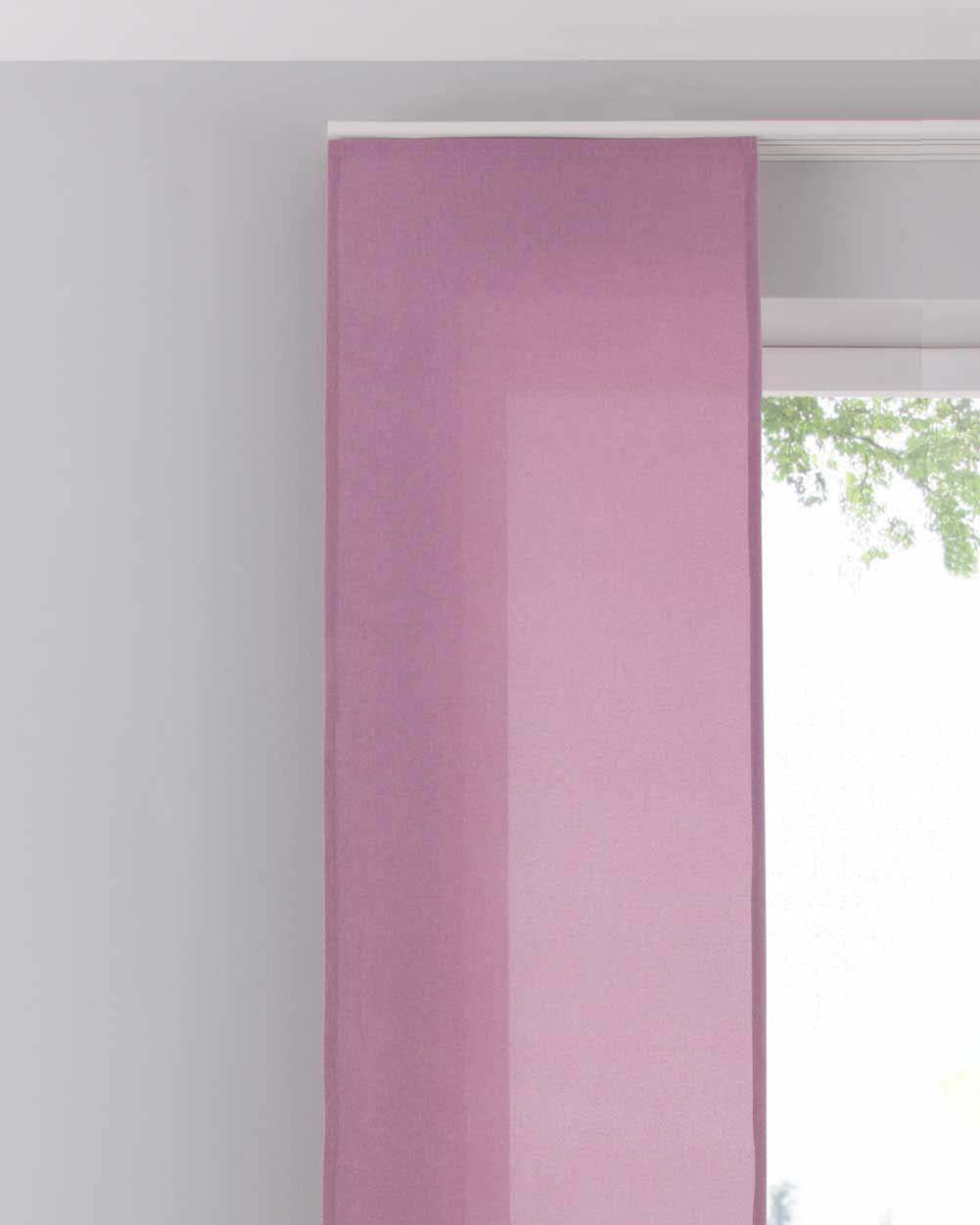 Flächenvorhang Schiebegardine Cationic blickdicht Leinen Optik natura seidenmatt Landhaus Stil 204411 Rosa Schiebegardine 204411rosa | Gardinenbox.de